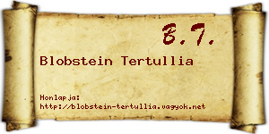 Blobstein Tertullia névjegykártya